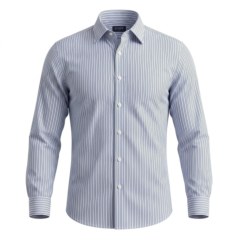 Eagle Shirtmakers Button Down Men 16 32/33 Blue White Striped Non Iron Regular